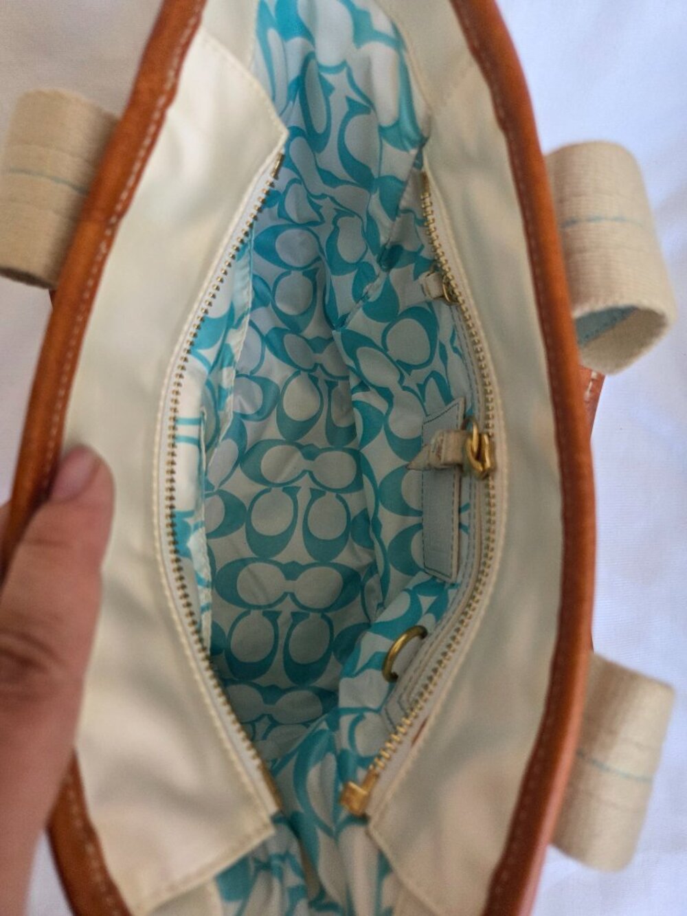 VINTAGE Coach Hamptons satin mini tote bag - Picture 3 of 6